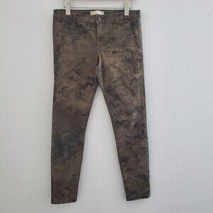 Zara Jeans 4 Green Skinny Leg Camouflage Mid Rise Stretchy Casual Grunge